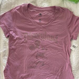 Authentic Disney Lavender color Short Sleeve NWT rhinestone Tee